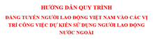 HƯỚNG DẪN QUY TRÌNH ĐĂNG TUYỂN NGƯỜI LAO ĐỘNG VIỆT NAM VÀO CÁC VỊ TRÍ CÔNG VIỆC DỰ KIẾN SỬ DỤNG NGƯỜI LAO ĐỘNG NƯỚC NGOÀI